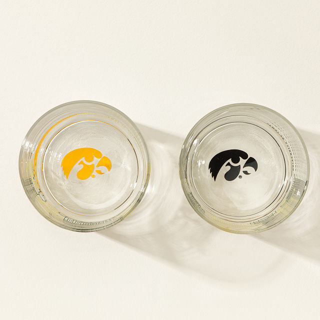 College Cityscape Rocks Glasses - Set of 2