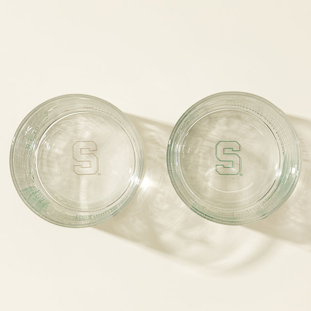 College Cityscape Rocks Glasses - Set of 2