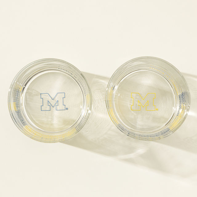 College Cityscape Rocks Glasses - Set of 2
