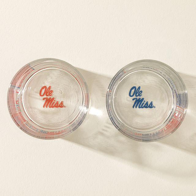 College Cityscape Rocks Glasses - Set of 2