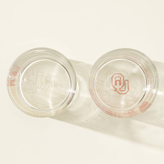 College Cityscape Rocks Glasses - Set of 2