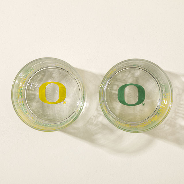 College Cityscape Rocks Glasses - Set of 2