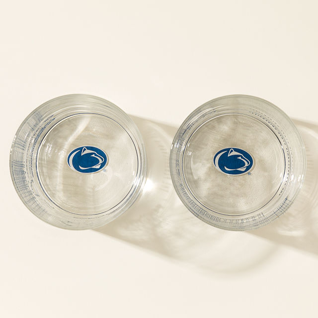 College Cityscape Rocks Glasses - Set of 2