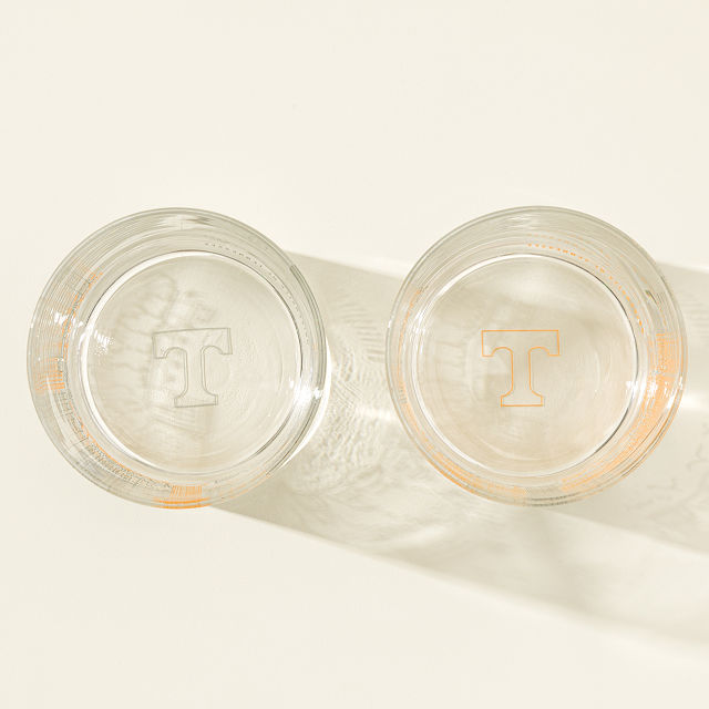 College Cityscape Rocks Glasses - Set of 2