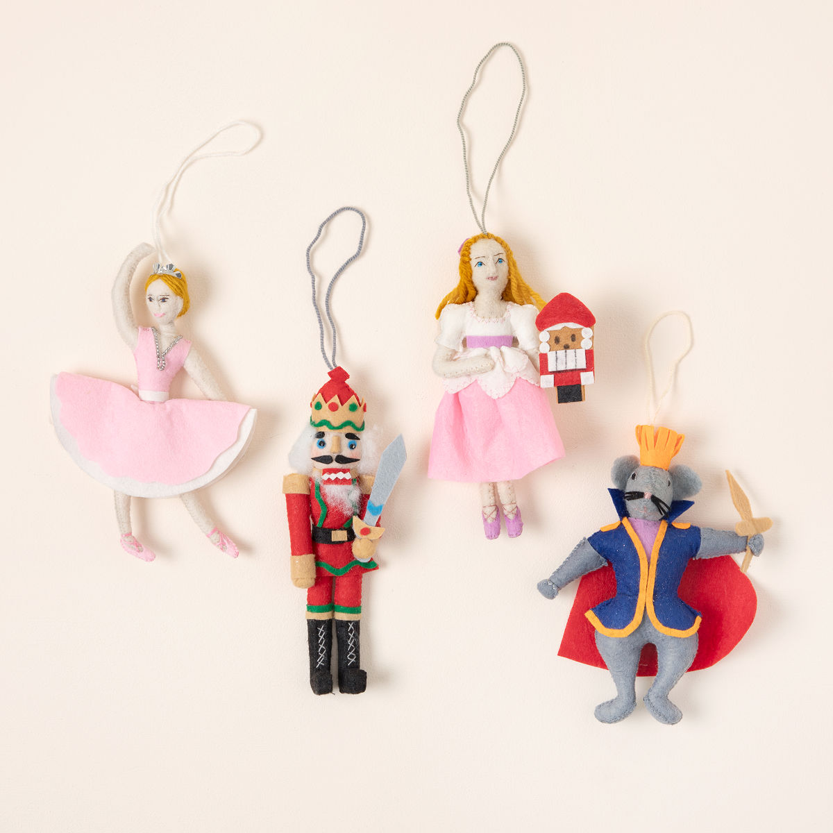 Nutcracker Felt Ornament Set Christmas Goods