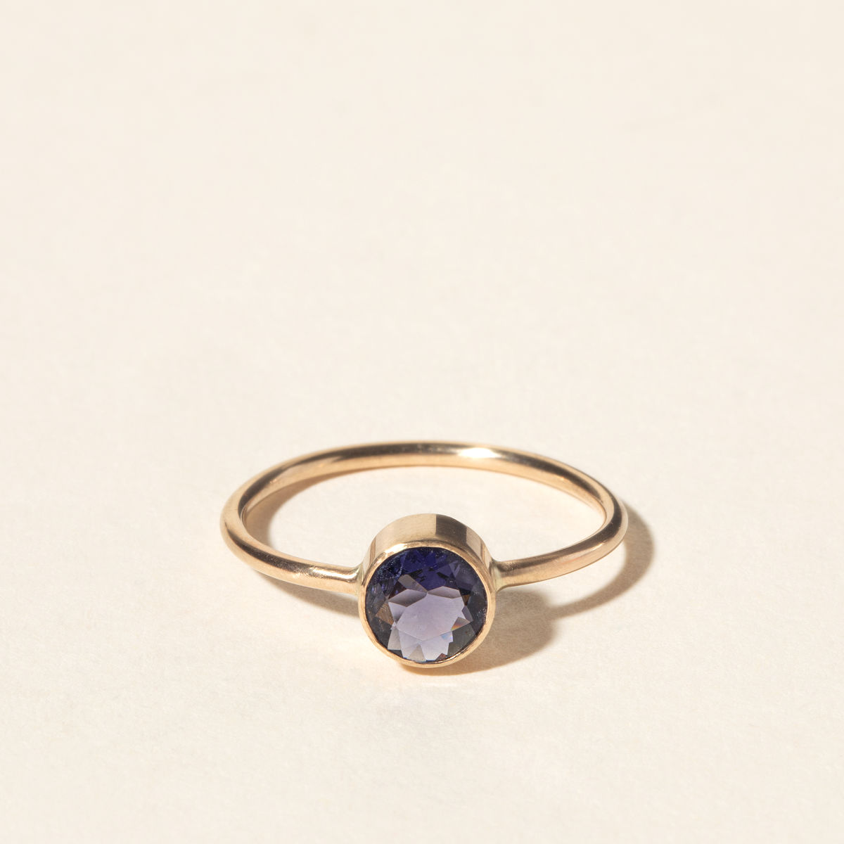 14k Gold Solitaire Ring - Iolite