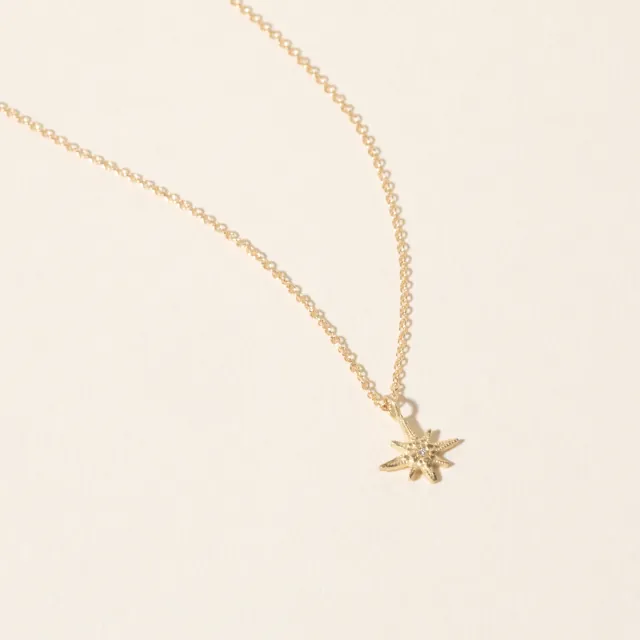 14k Gold Gratitude Star Diamond Necklace