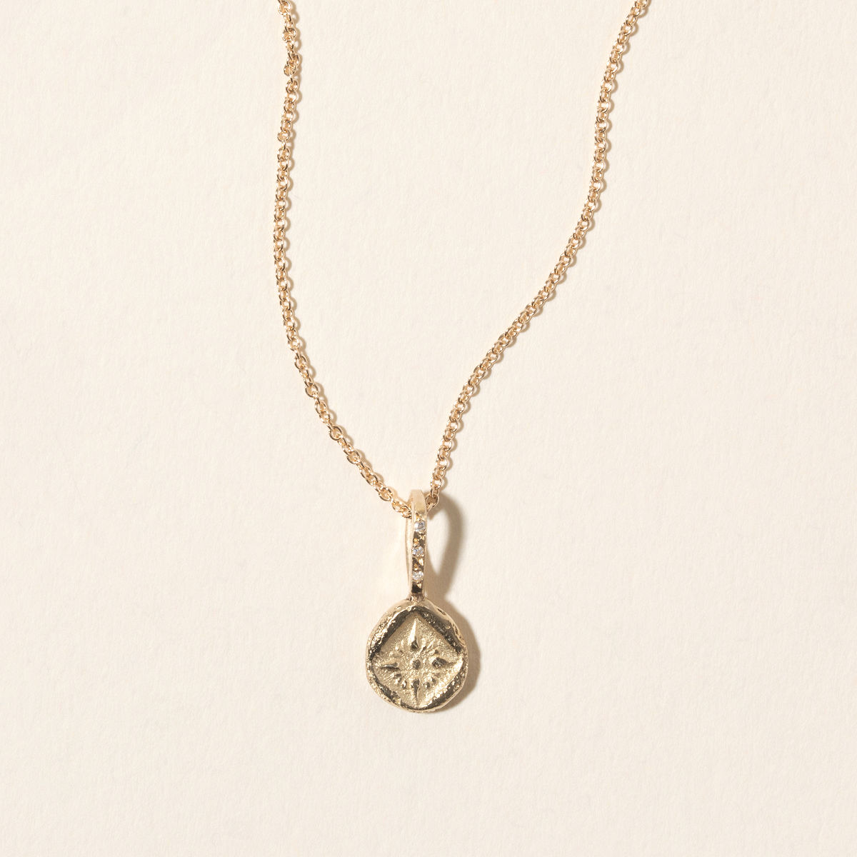 14k Gold & Diamond Artifact Necklace