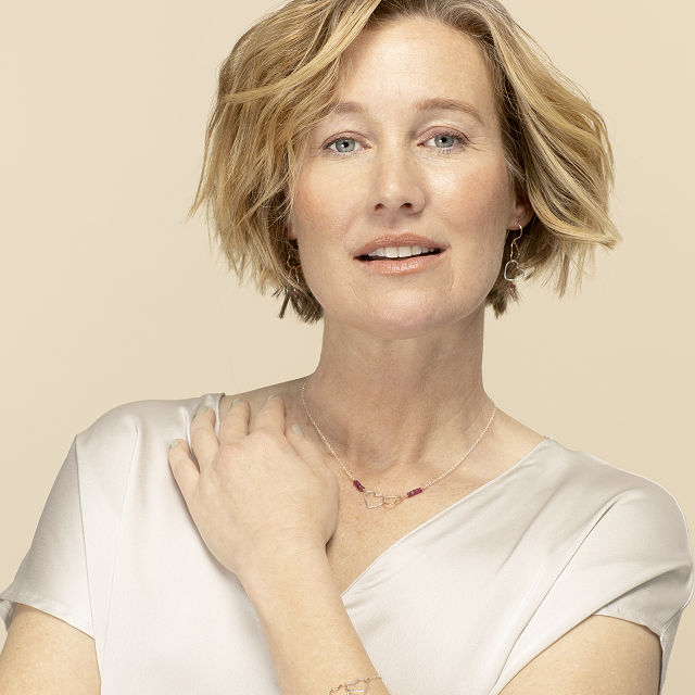 Linked Hearts Ruby Necklace Hearts Necklace Goods