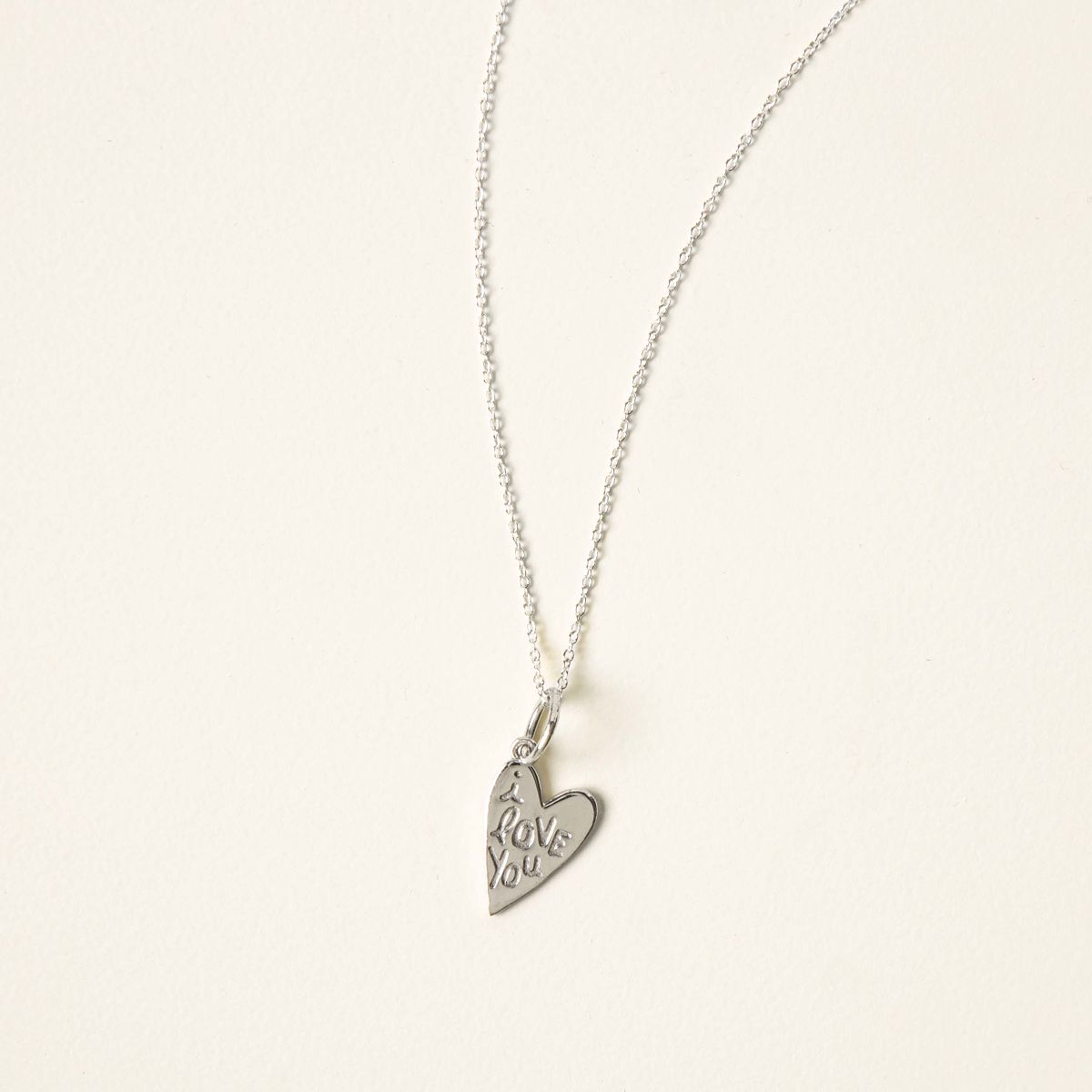I Love You Necklace - Silver
