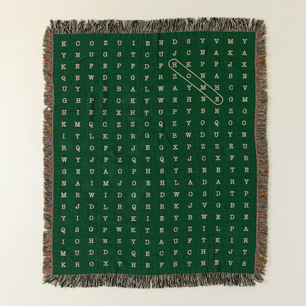 Personalized Word Search Throw Blanket - Green