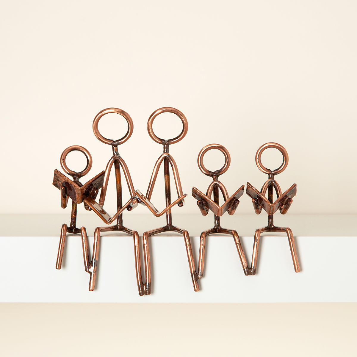 Reading Family Shelf Sculpture - Family of 5