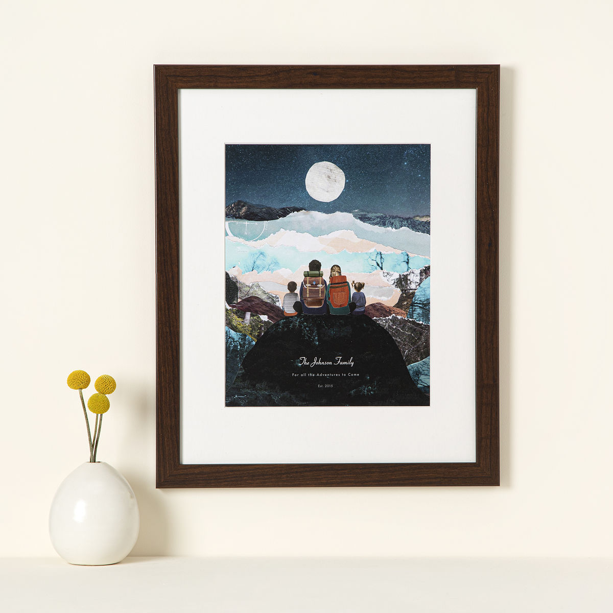 Beloved Landscape Custom Collage Print - 1-4 Figures, Framed