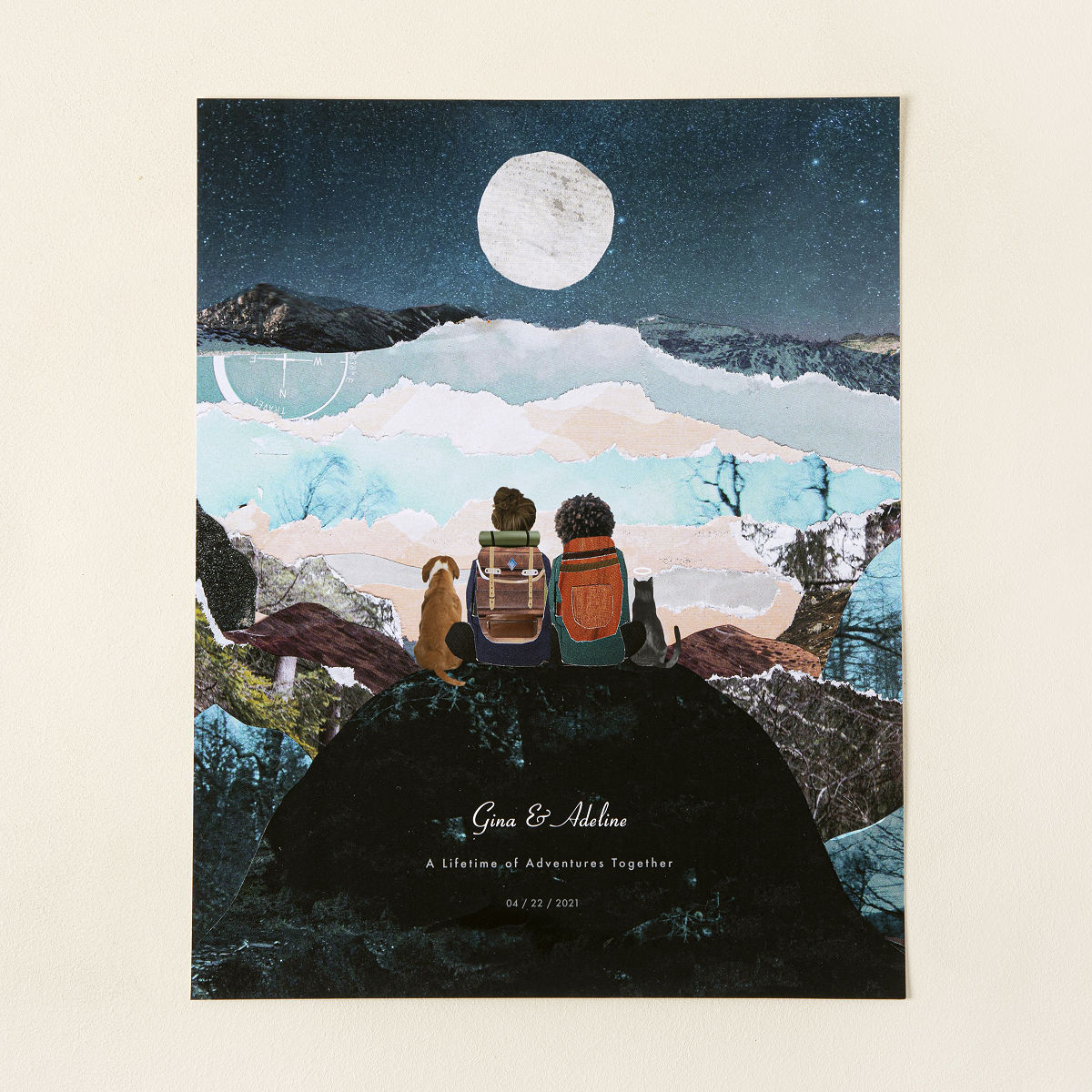 Beloved Landscape Custom Collage Print - 1-4 Figures, Unframed