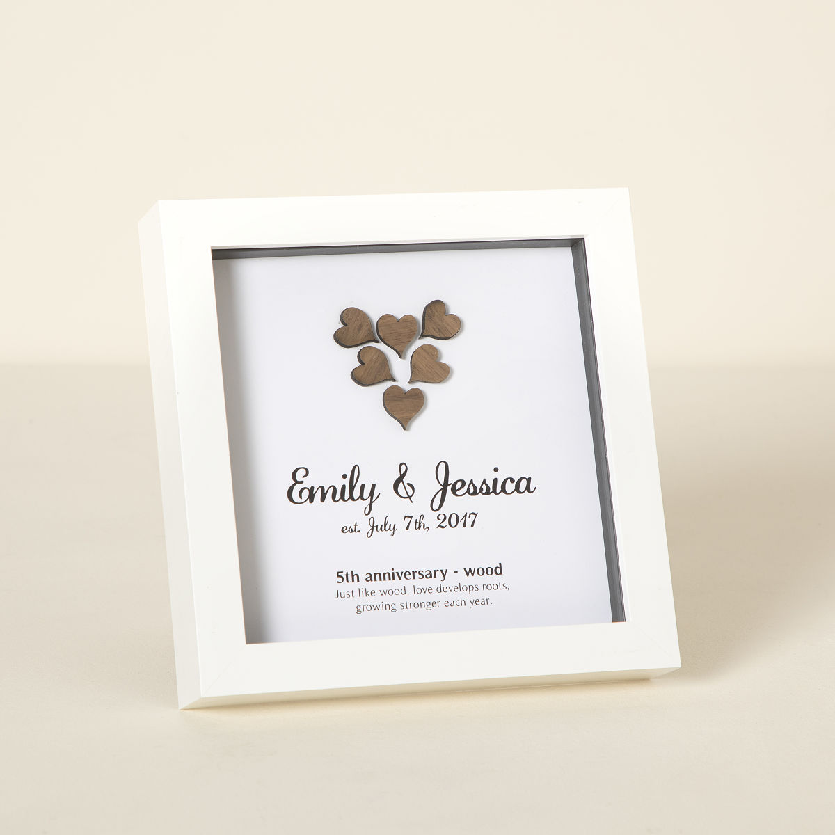 Personalized Anniversary Material Art - Year 5 - Wood