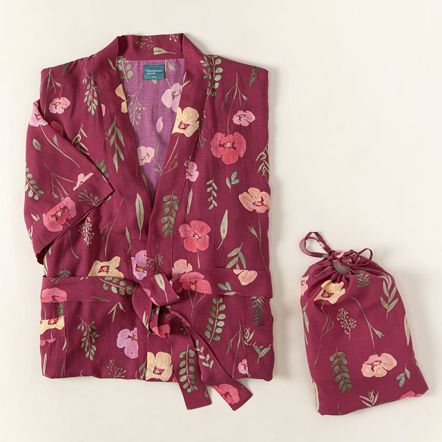 Uncommon Goods | August - M/L - Birth Month Flower Robe | Floral Robe ...