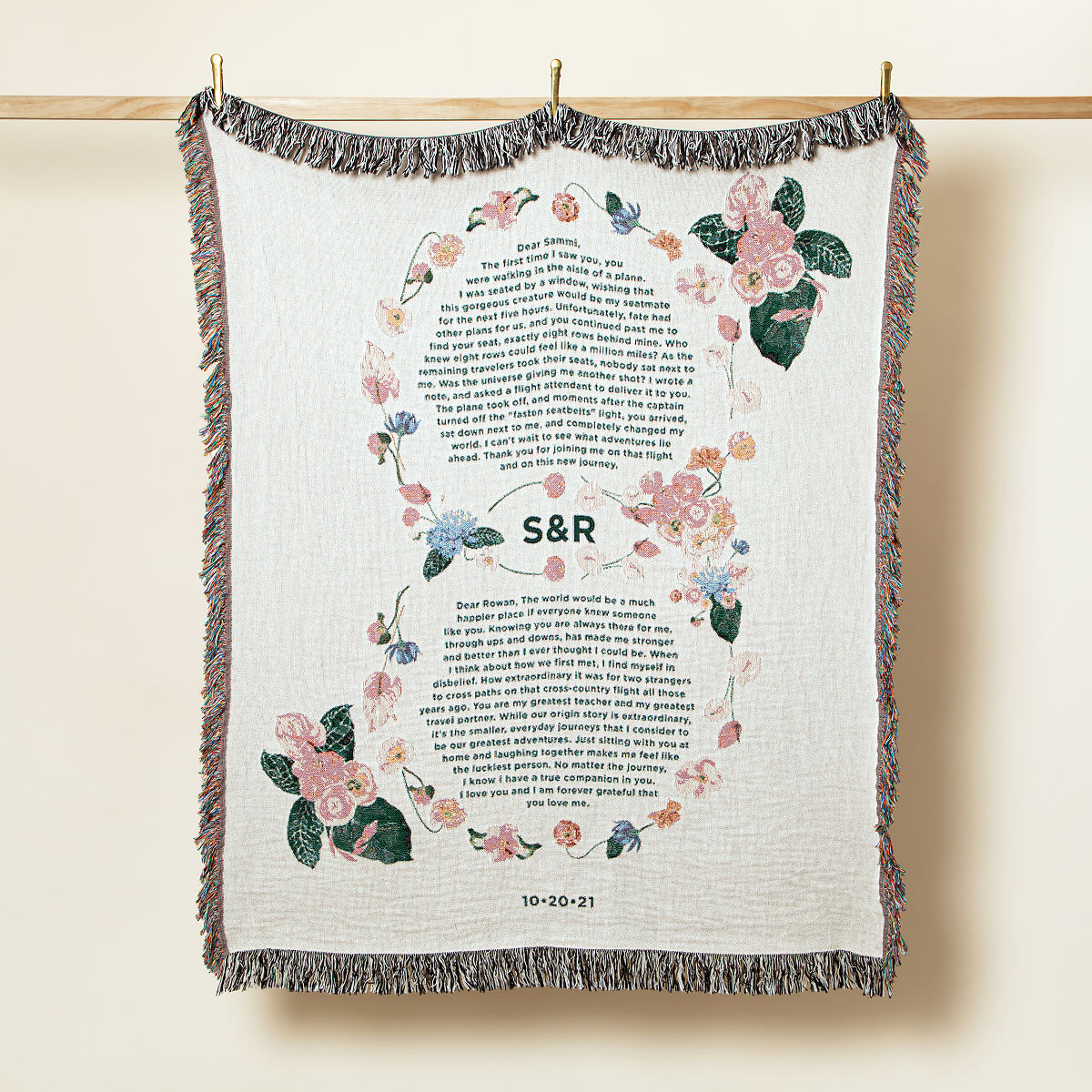 Personalized Wedding Vows Throw Blanket Gift Goods