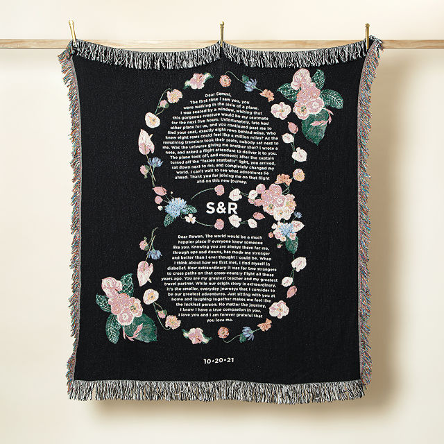 Personalized Wedding Vows Throw Blanket Gift Goods