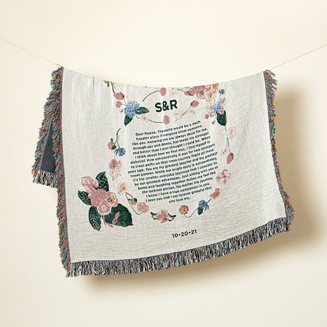 Personalized Wedding Vows Throw Blanket Gift Goods