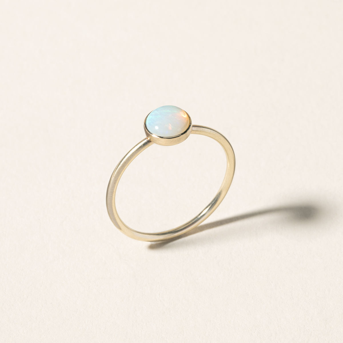 14k Gold Opal Dome Ring - Size 7