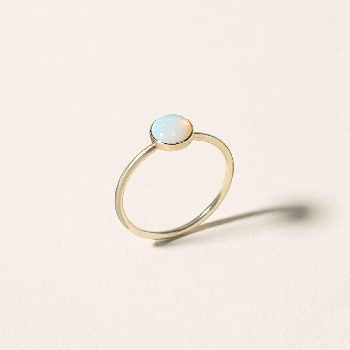 14k Gold Opal Dome Ring - Size 5