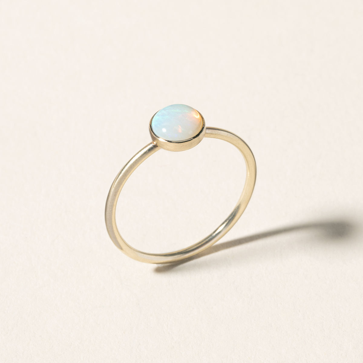 14k Gold Opal Dome Ring - Size 9
