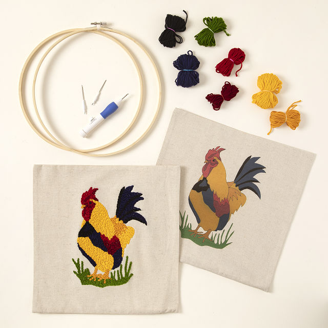 Birth Month Bird Punch Needle Pillow Kit
