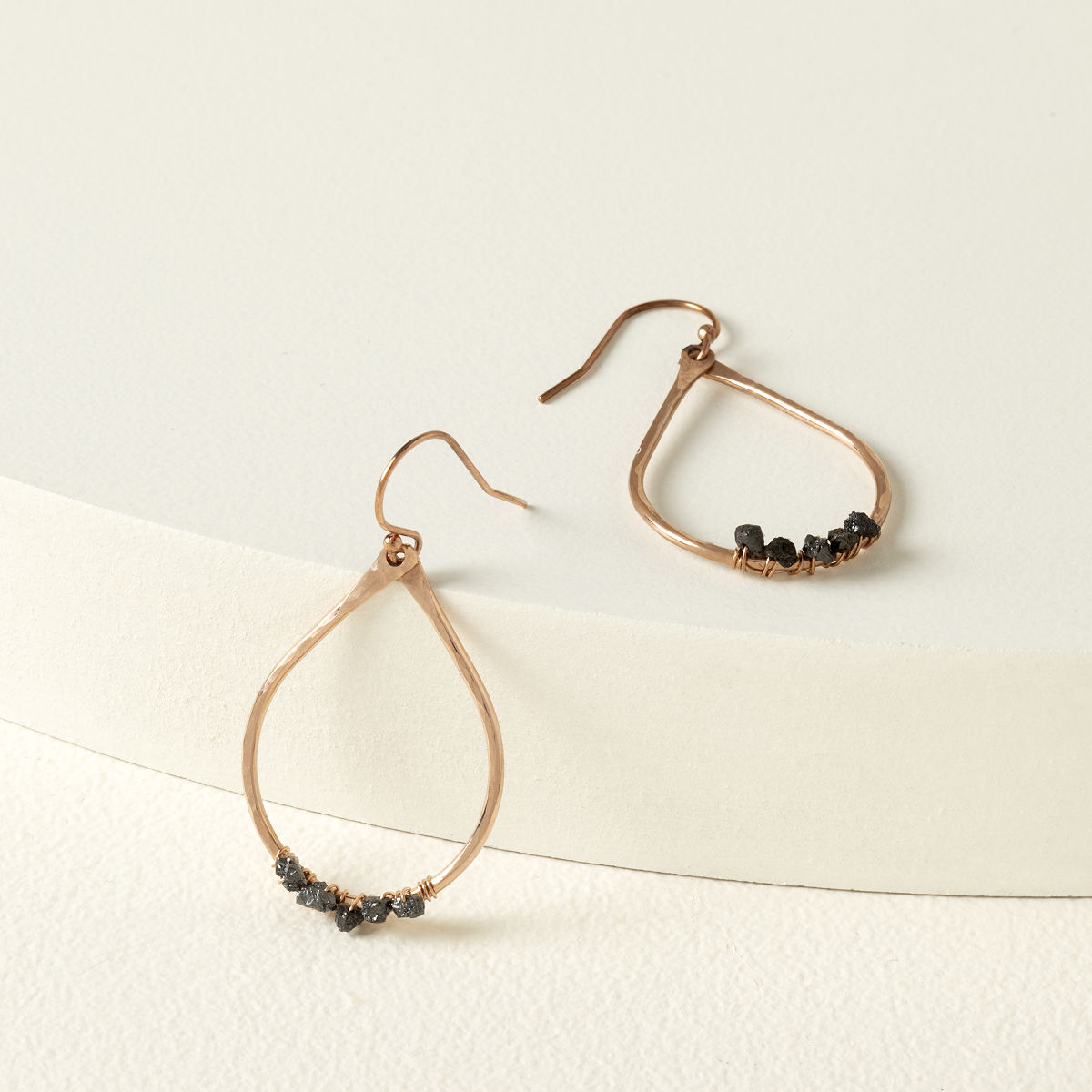Black Rough Diamond Earrings
