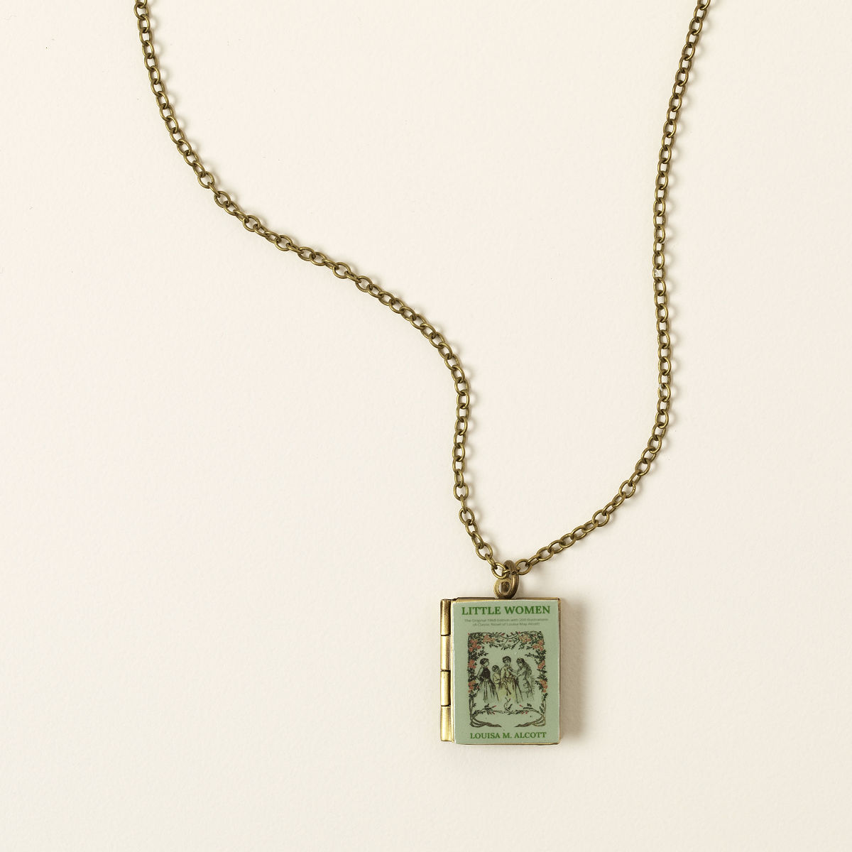 Literary Women Book Locket Necklace - Little Women by Louisa May Alcott