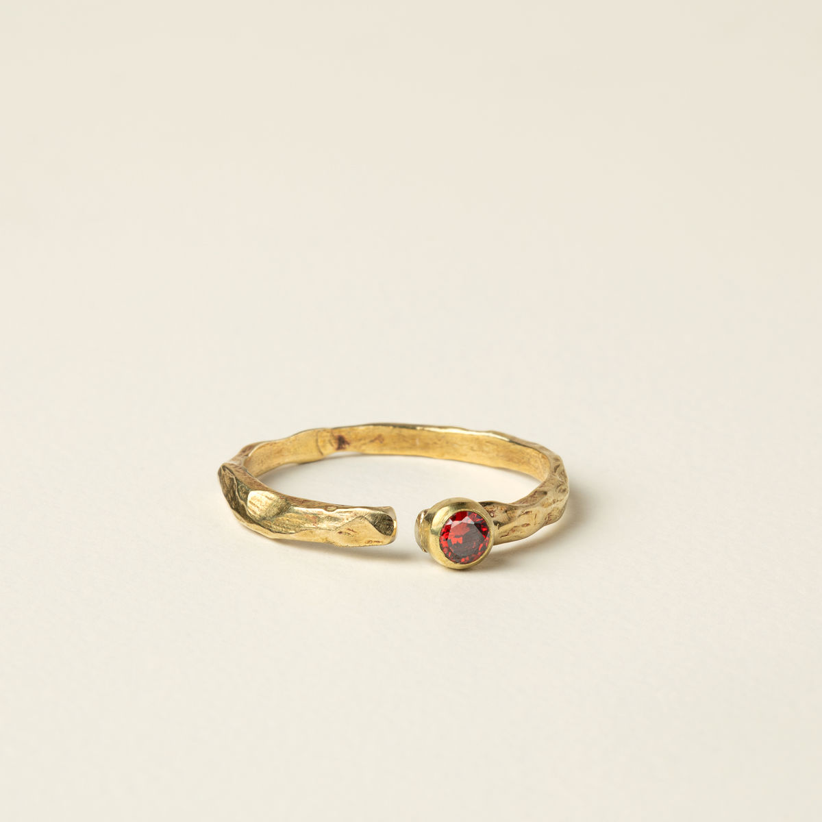 Birth Month Stacking Ring - January - Deep Red