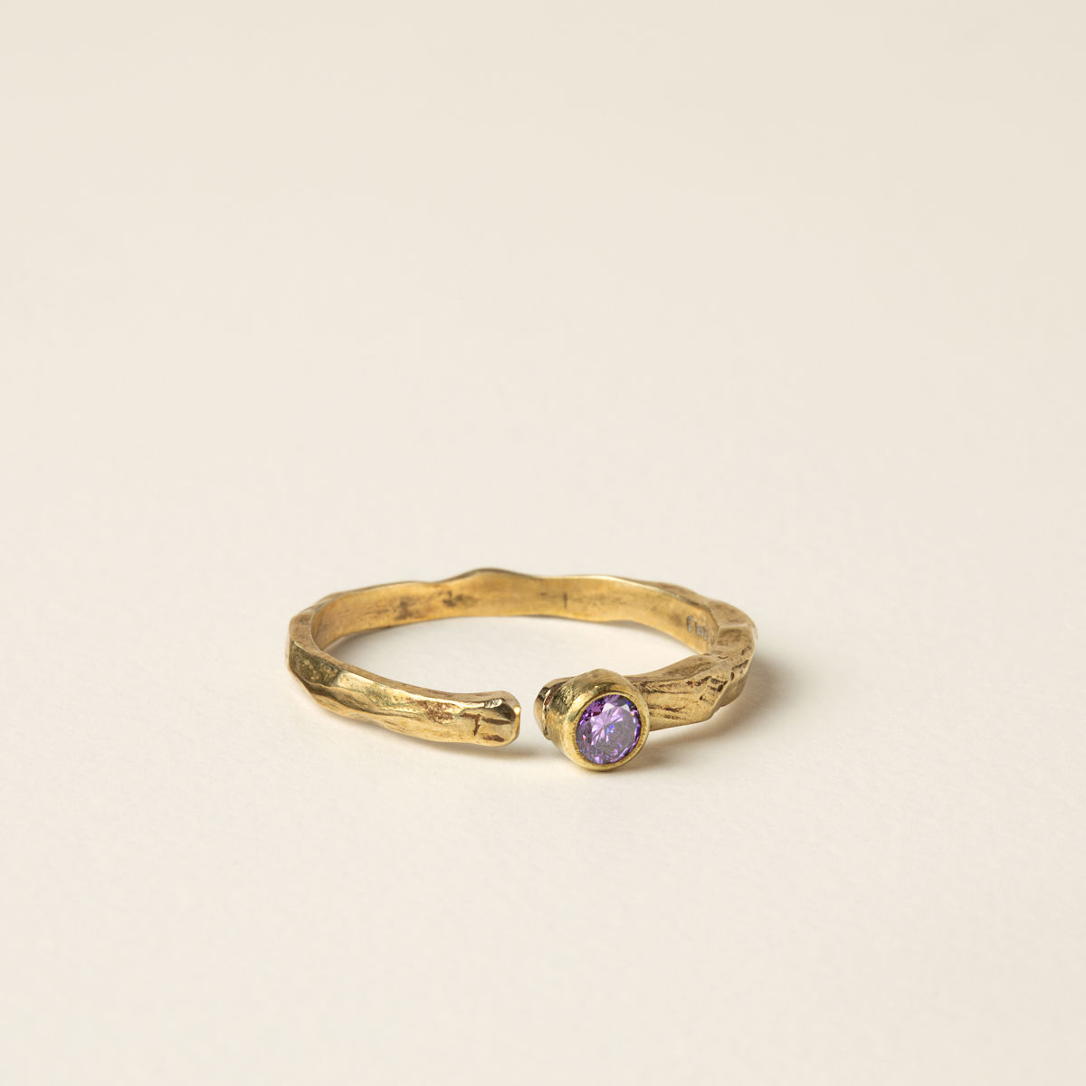 Birth Month Stacking Ring - February - Purple