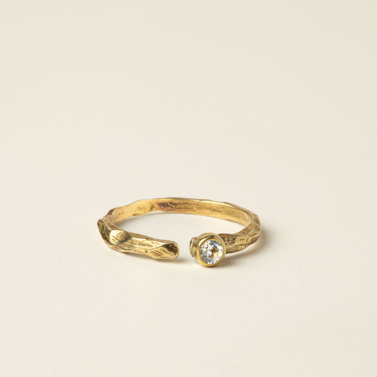 Birth Month Stacking Ring - April - Vivid White