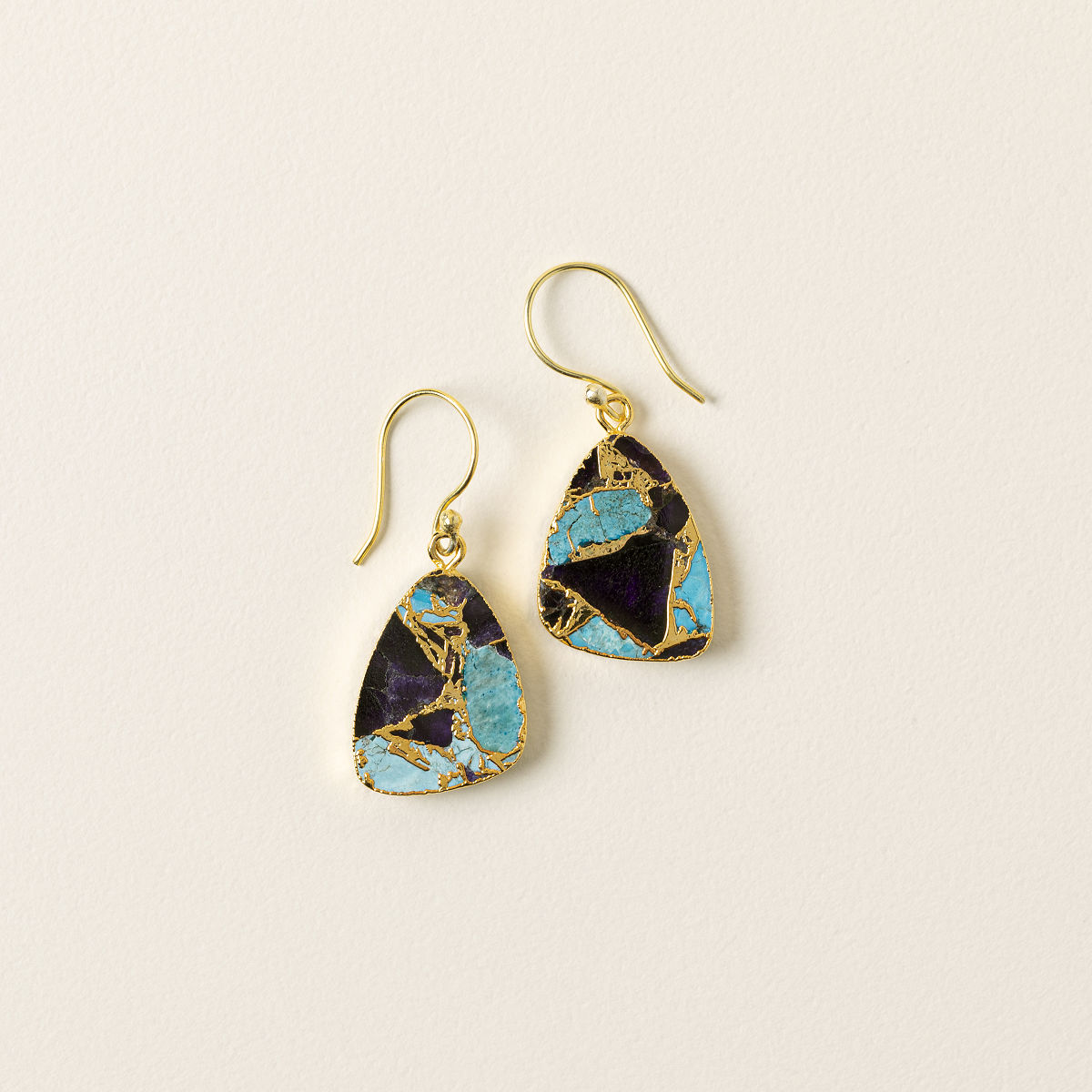 Mosaic Stone Earrings - Turquoise Blue