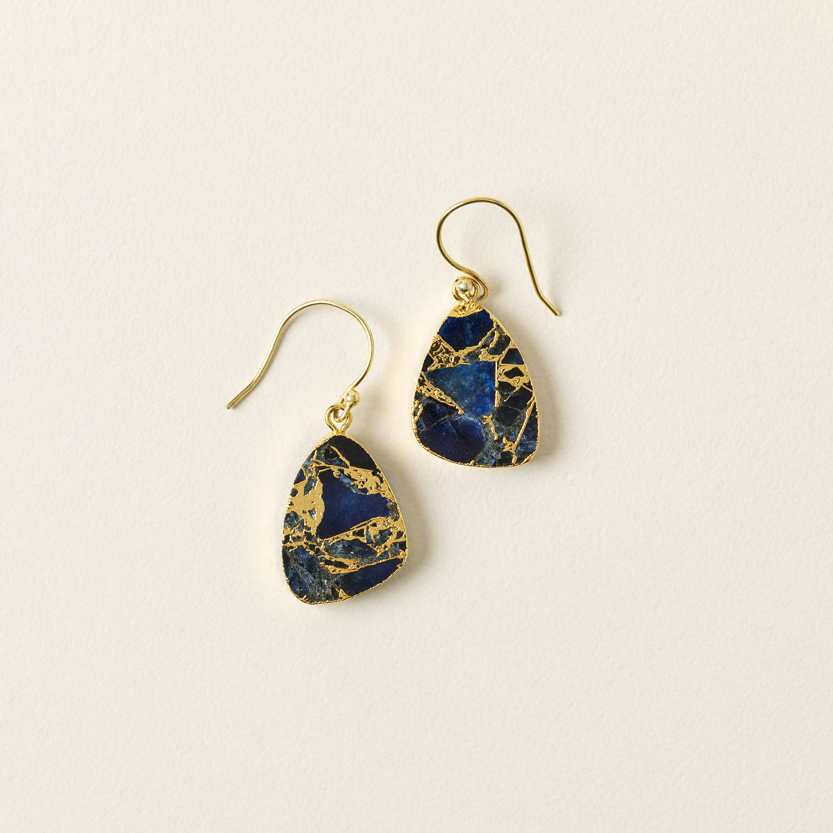 Mosaic Stone Earrings - Dark Blue