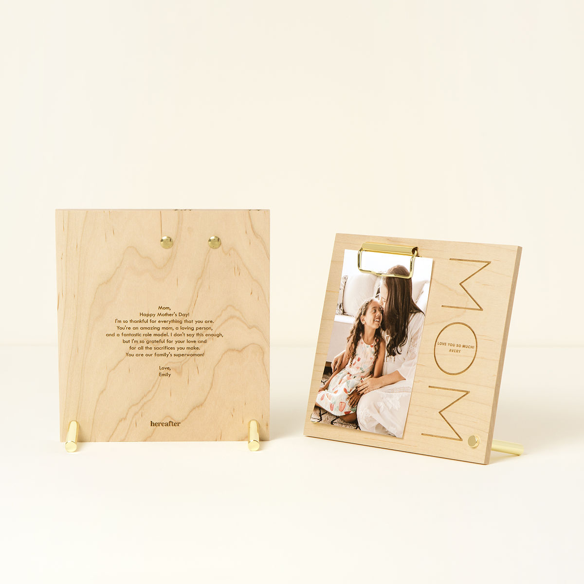 Personalized Note to Mom Picture Frame - Personalized Front + Typed Message on Back