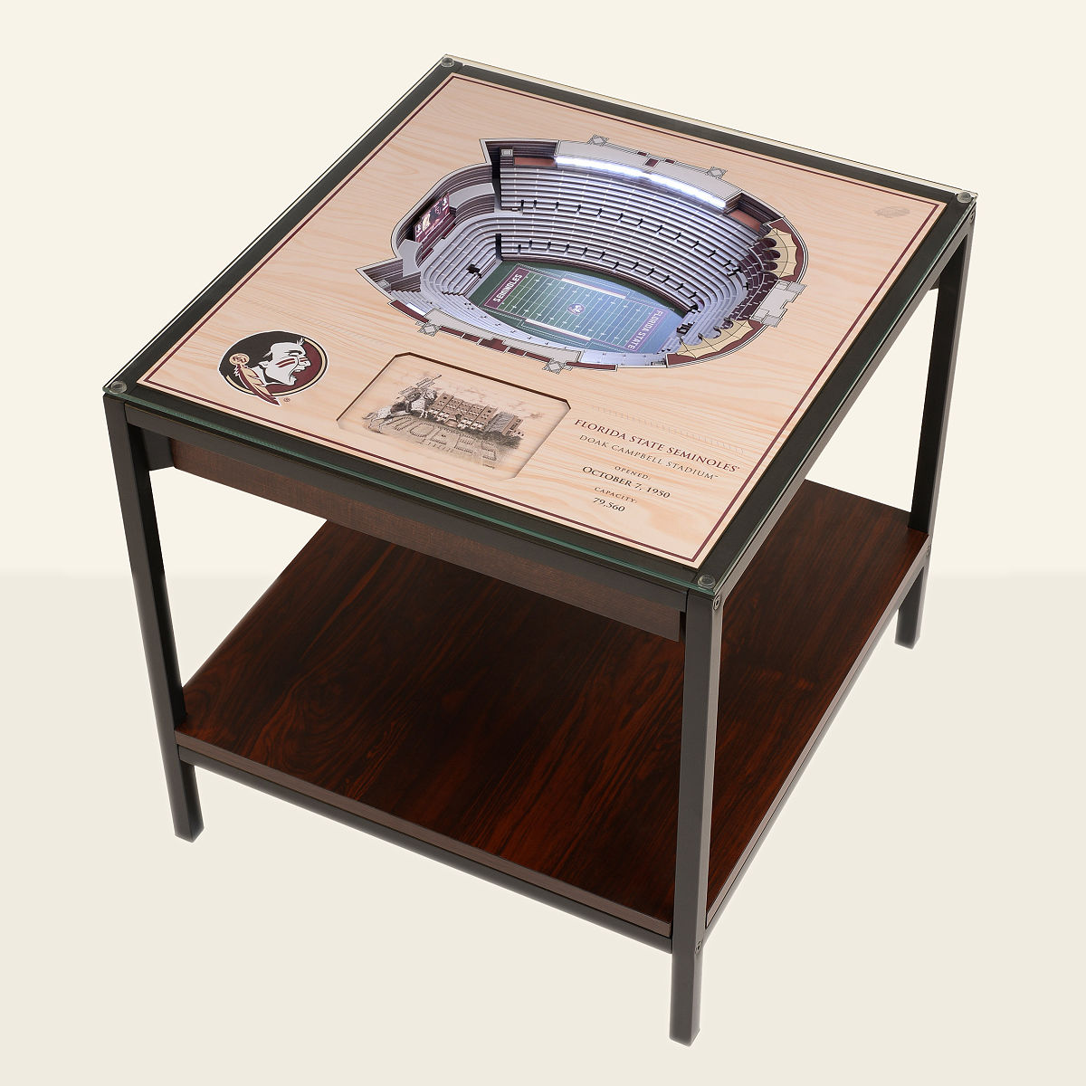 College Football Stadium Lights End Table - Florida State University