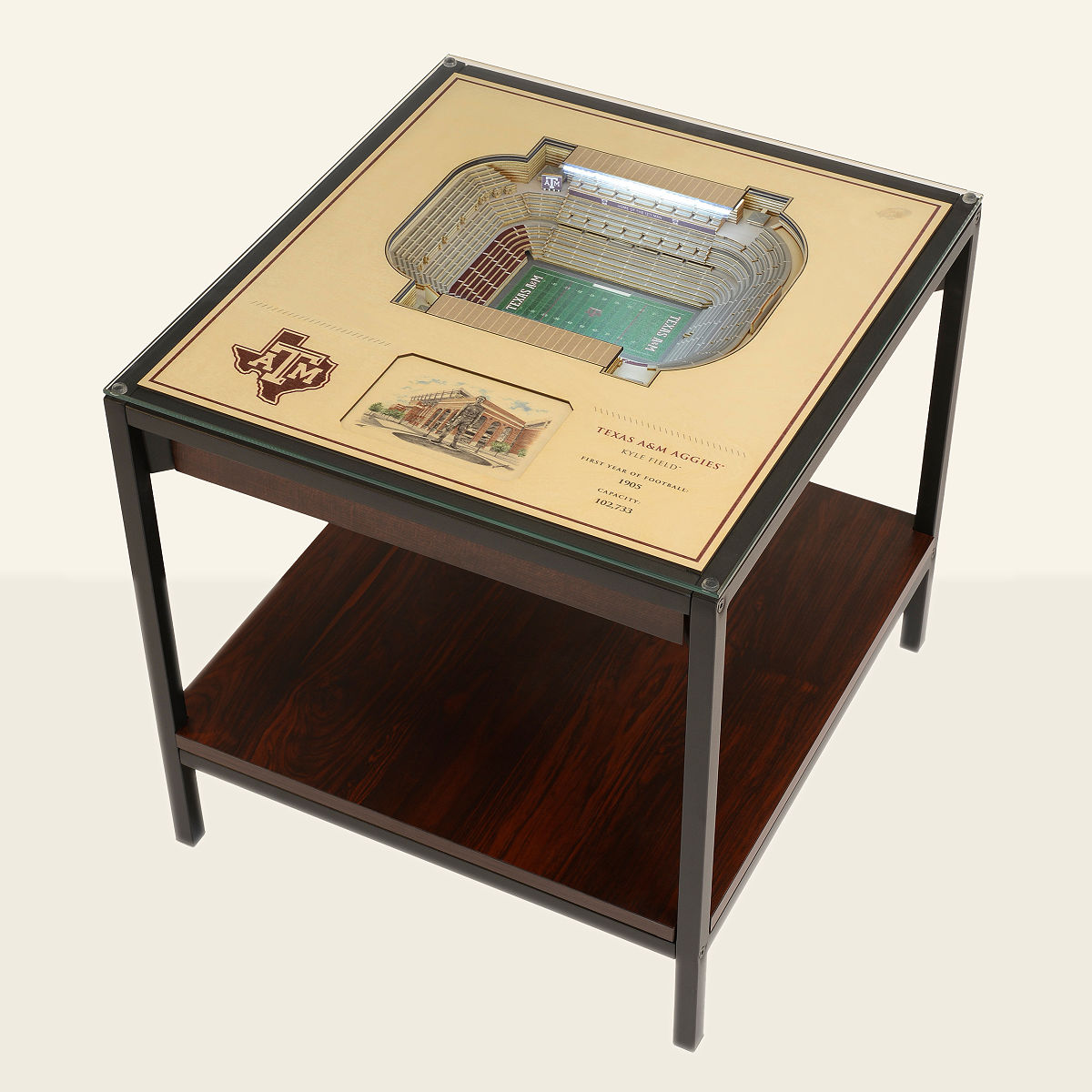 College Football Stadium Lights End Table - Texas A&M University