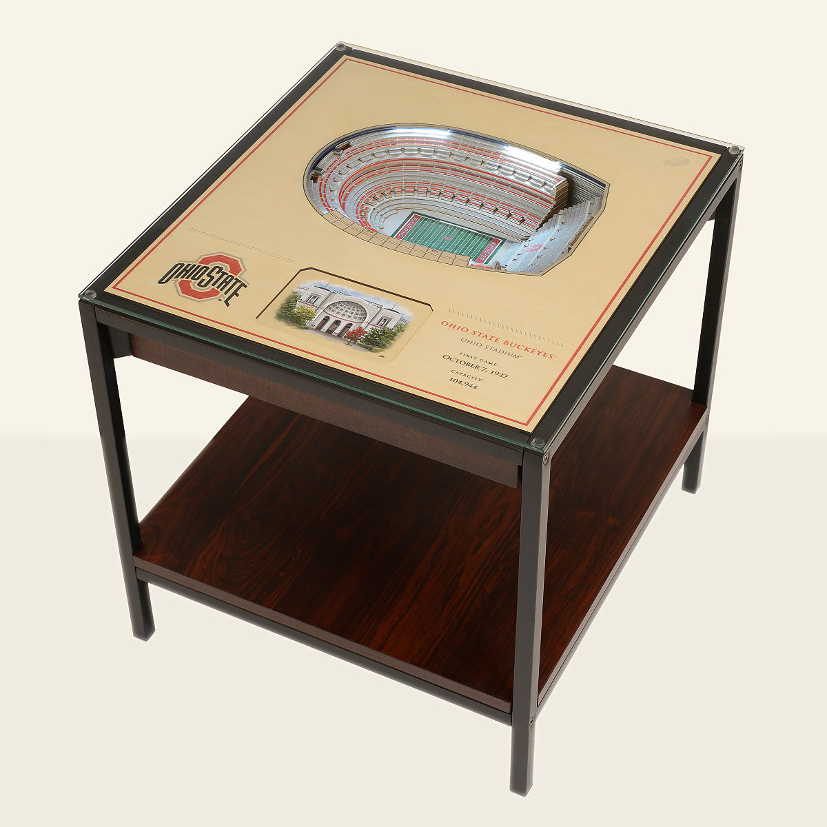 College Football Stadium Lights End Table - Ohio State University