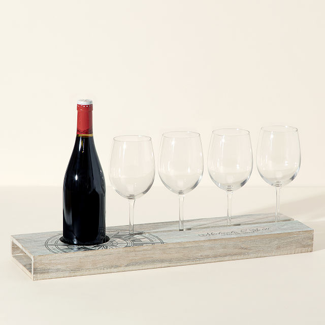 Coastal Wine Serving Tray Beach Goods