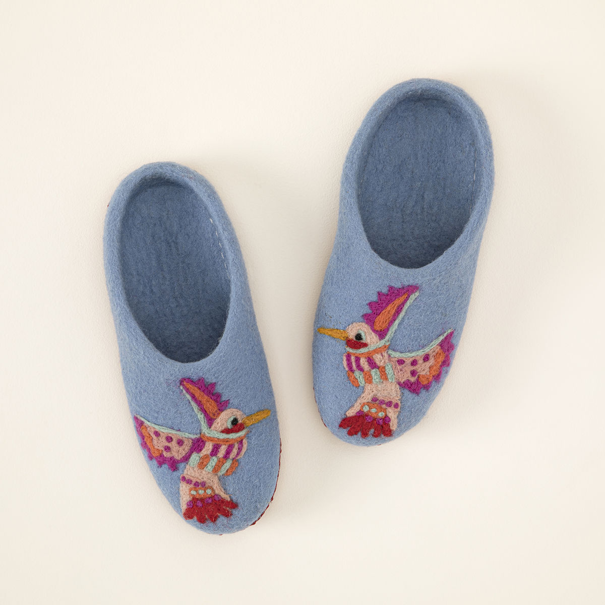 Handmade Hummingbird Slippers - Size Small (7-7.5)