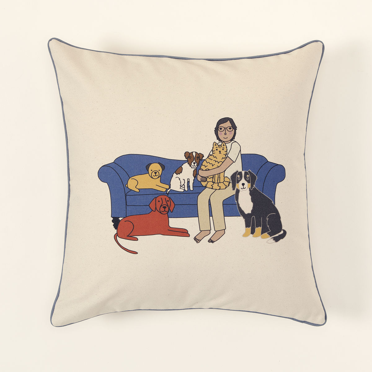 Personalized Pet-Family Pillow - 1 Figure, 5-8 Pets