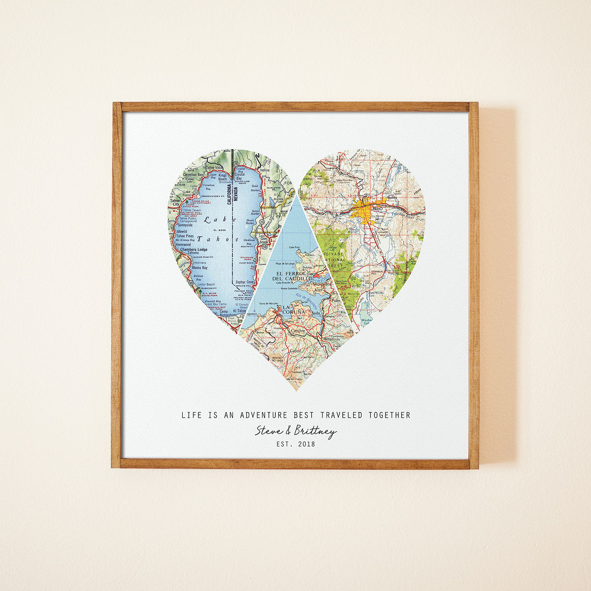 Love Is All Around Map Art - Large - 3 Maps