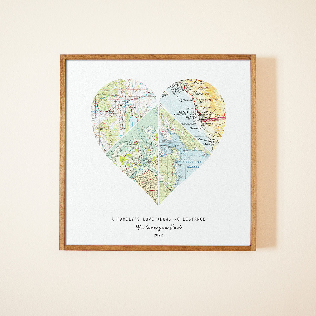 Love Is All Around Map Art - Large - 4 Maps
