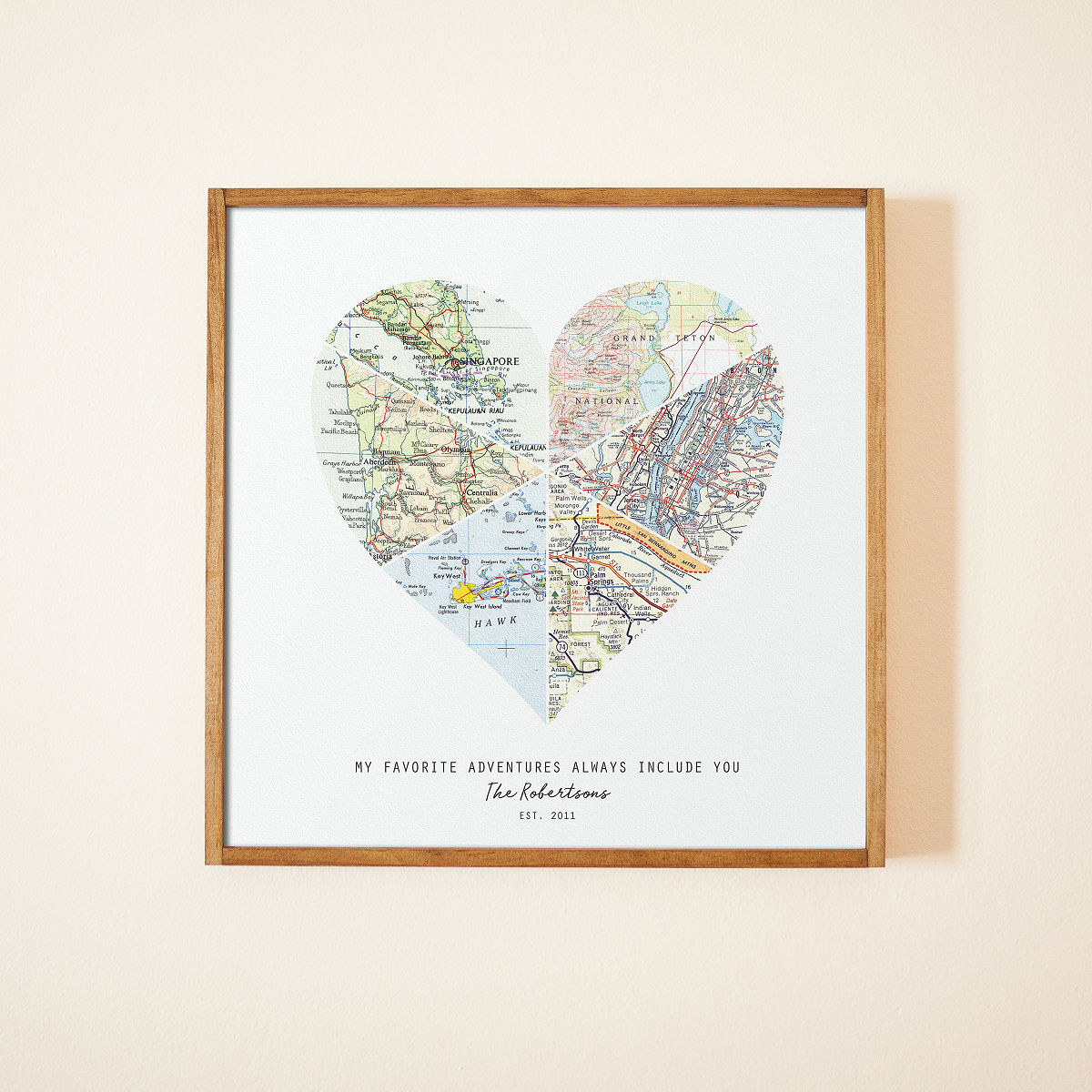 Love Is All Around Map Art - Large - 6 Maps