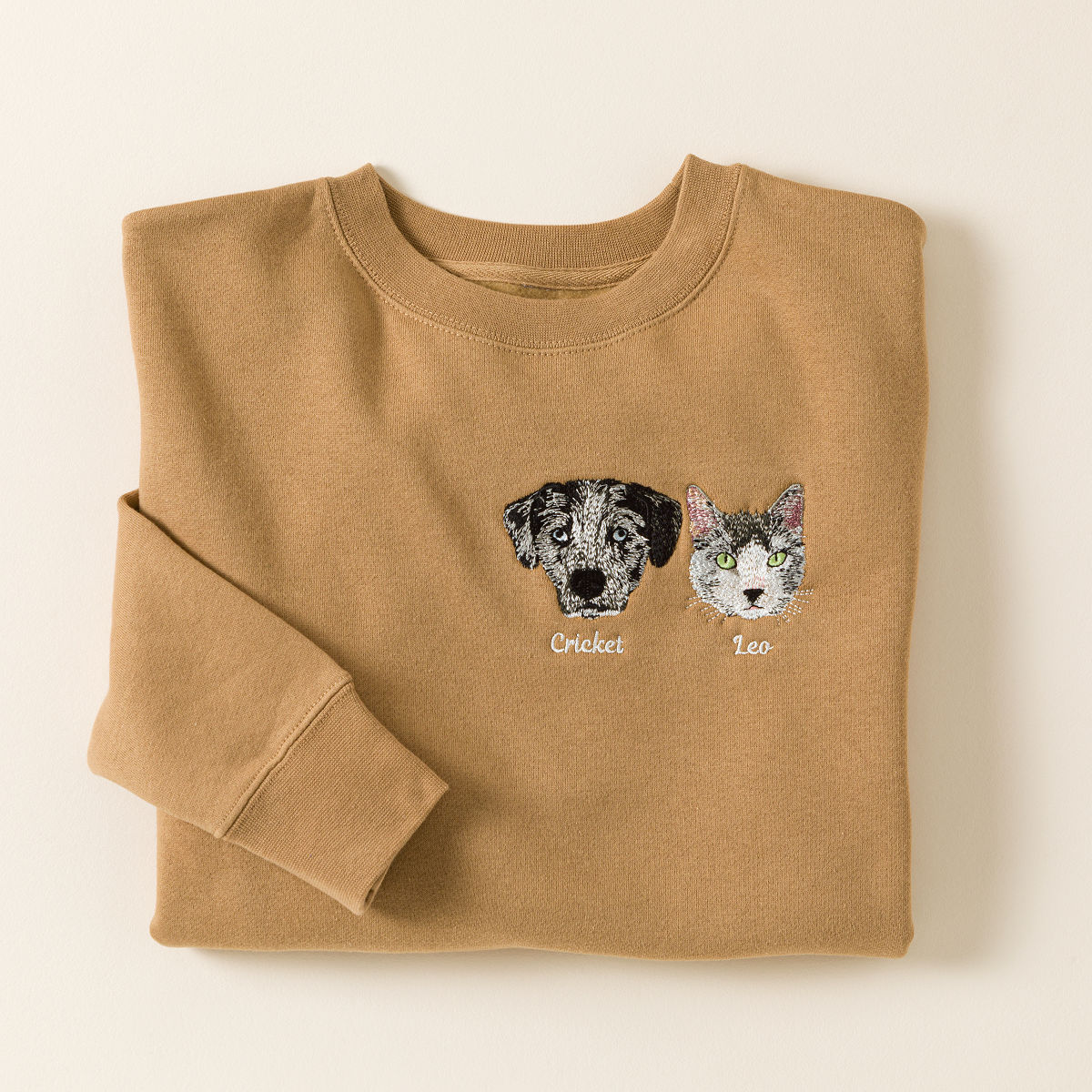 Custom Pet Embroidered Sweatshirt - 2 Pets + Names