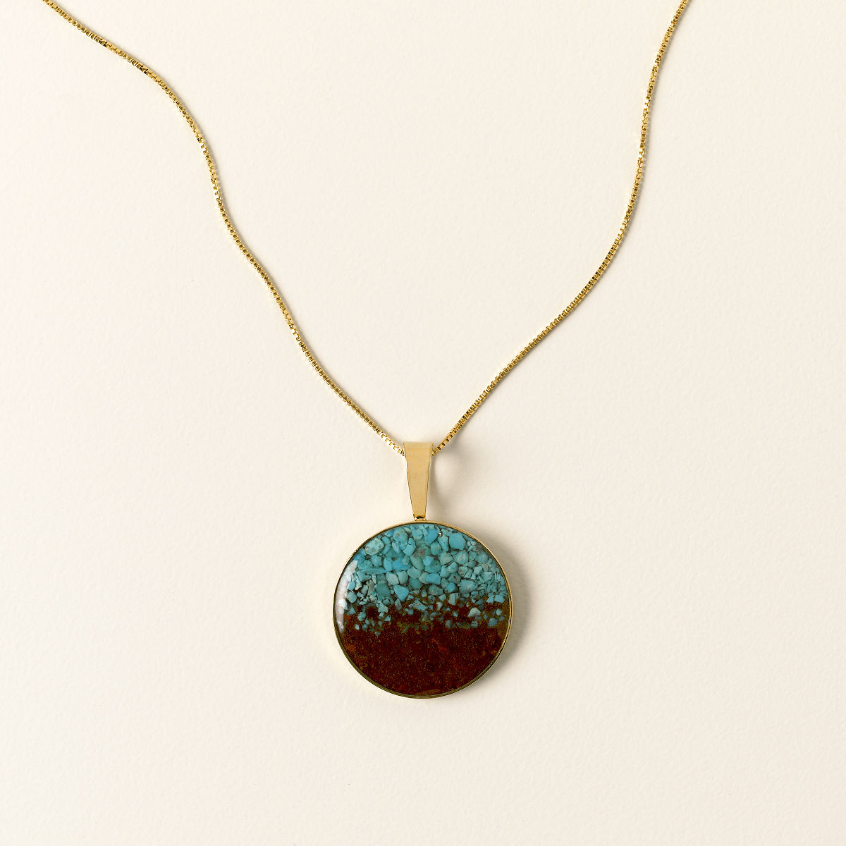 Custom Sand & Turquoise Gradient Necklace - Gold - Choose From Sand Bank