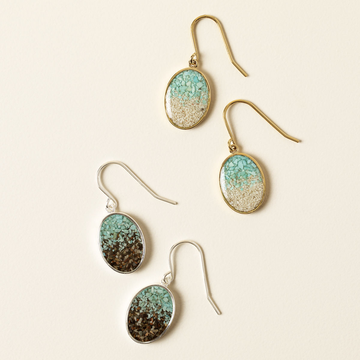 Custom Sand & Turquoise Gradient Earrings