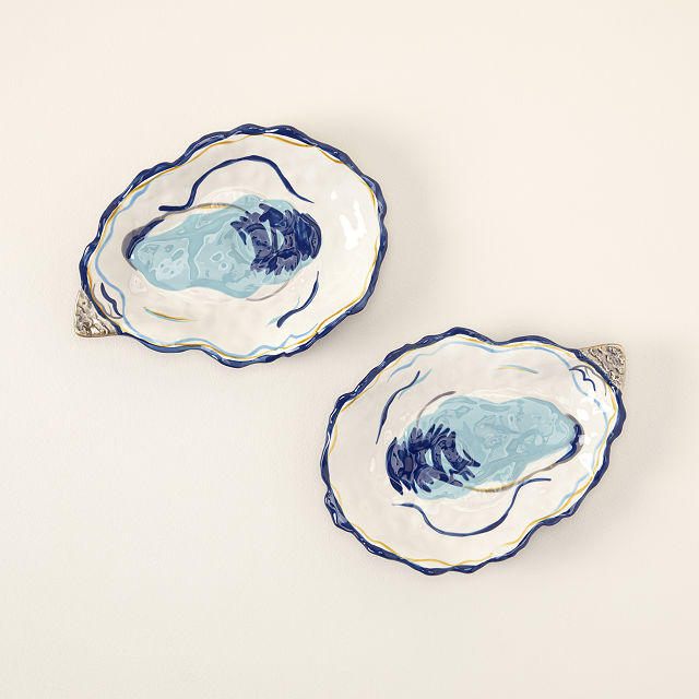 Oyster Plates Set of 2 "Home dining" Goods