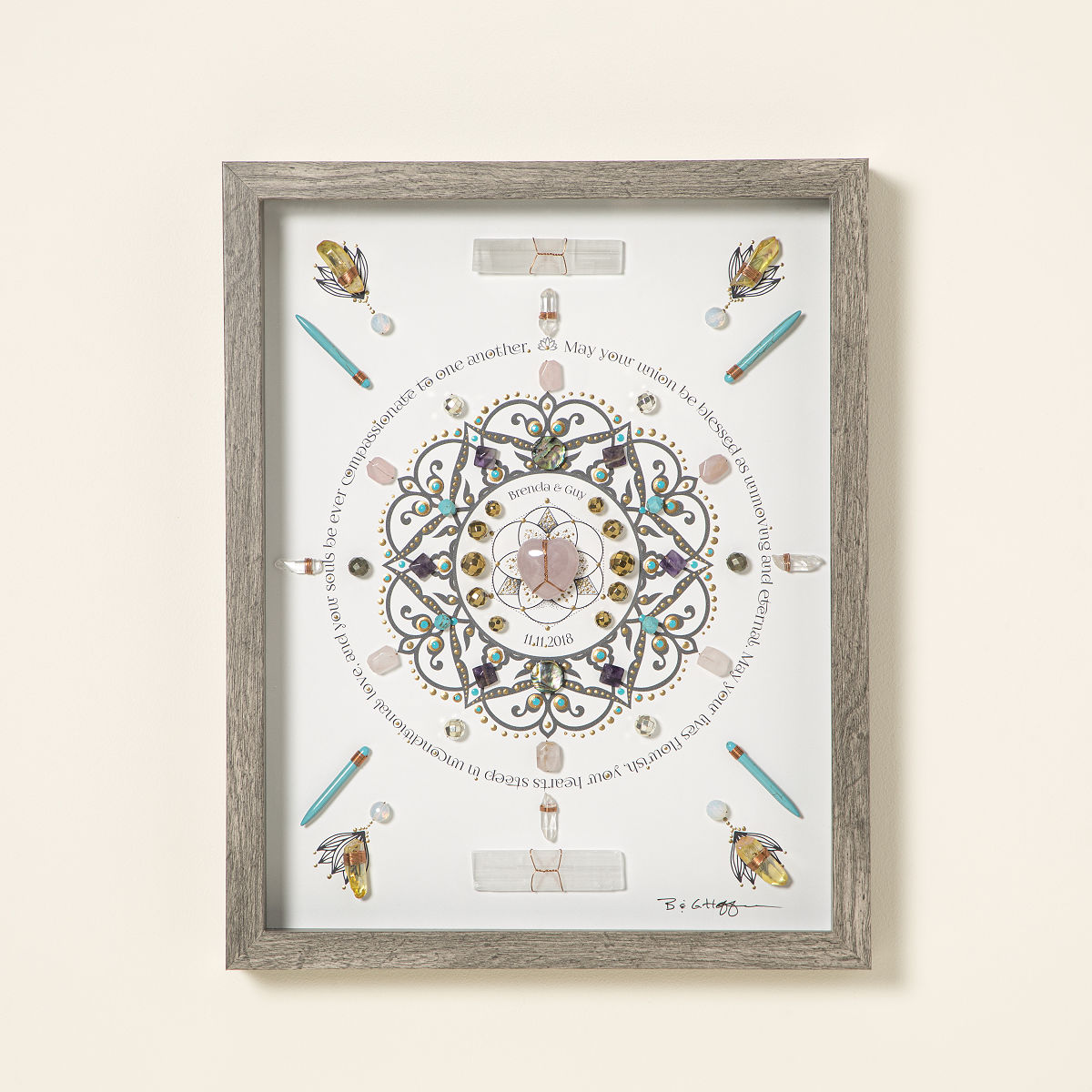 Marriage Blessing Crystal Art - Large