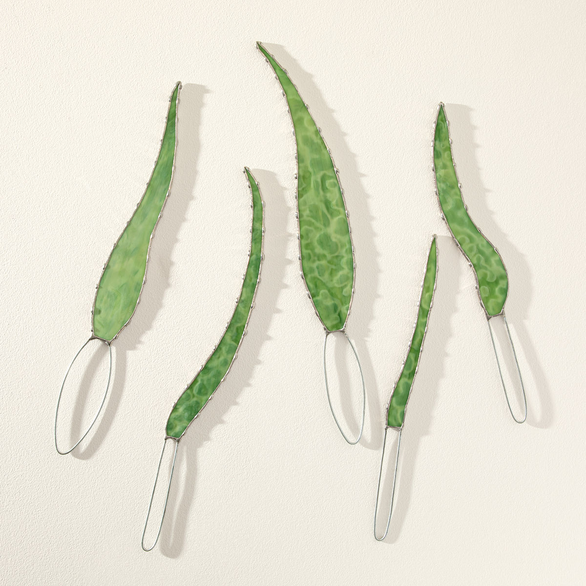 Stained Glass Succulent Leaf Set - Aloe